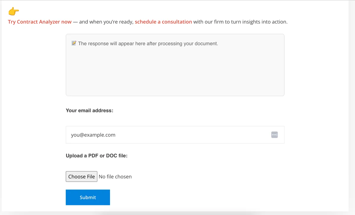 Custom WordPress AI Plugin - Contract Analyzer