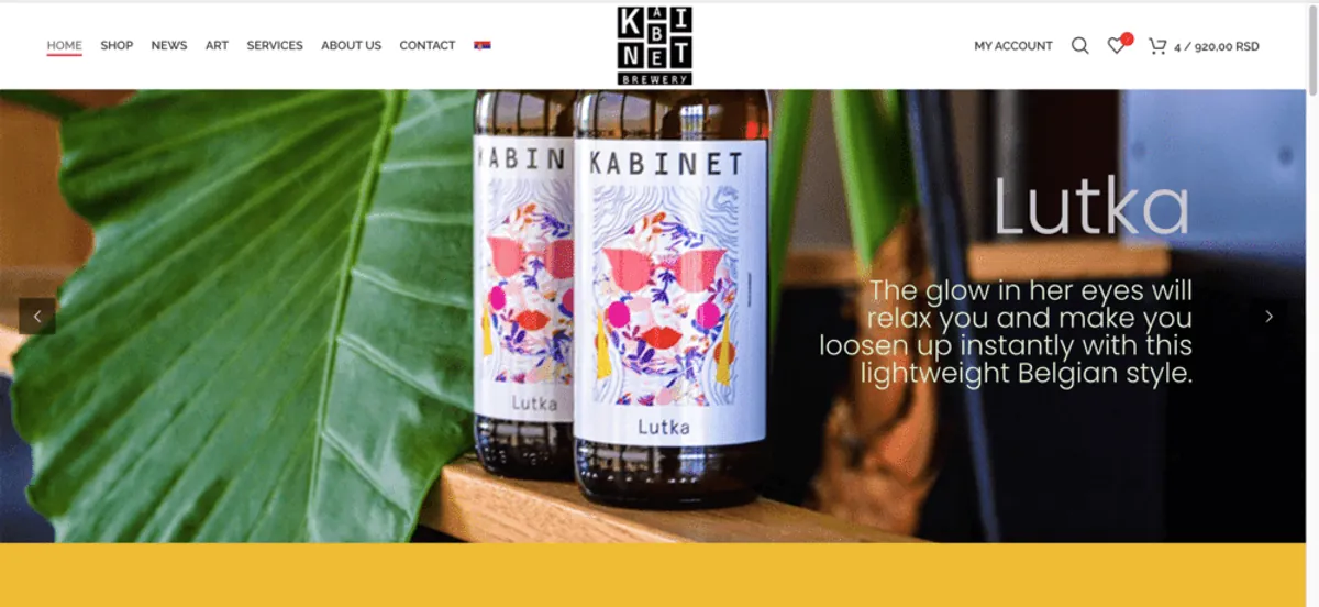 Kabinet brewery official website