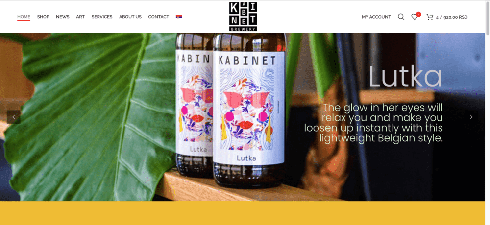 Kabinet brewery official website