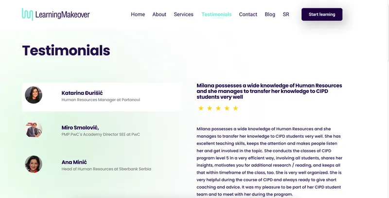 Learning makeover official website secondary project view